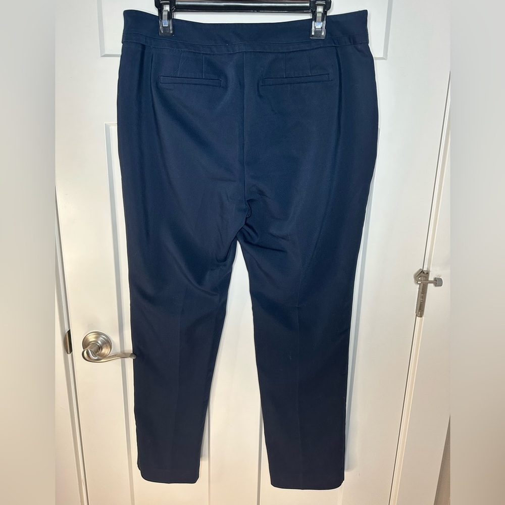 Ann Taylor Factory Navy Stretch Slim Ankle Pants Zip Hook Size 10 - Picture 3 of 10